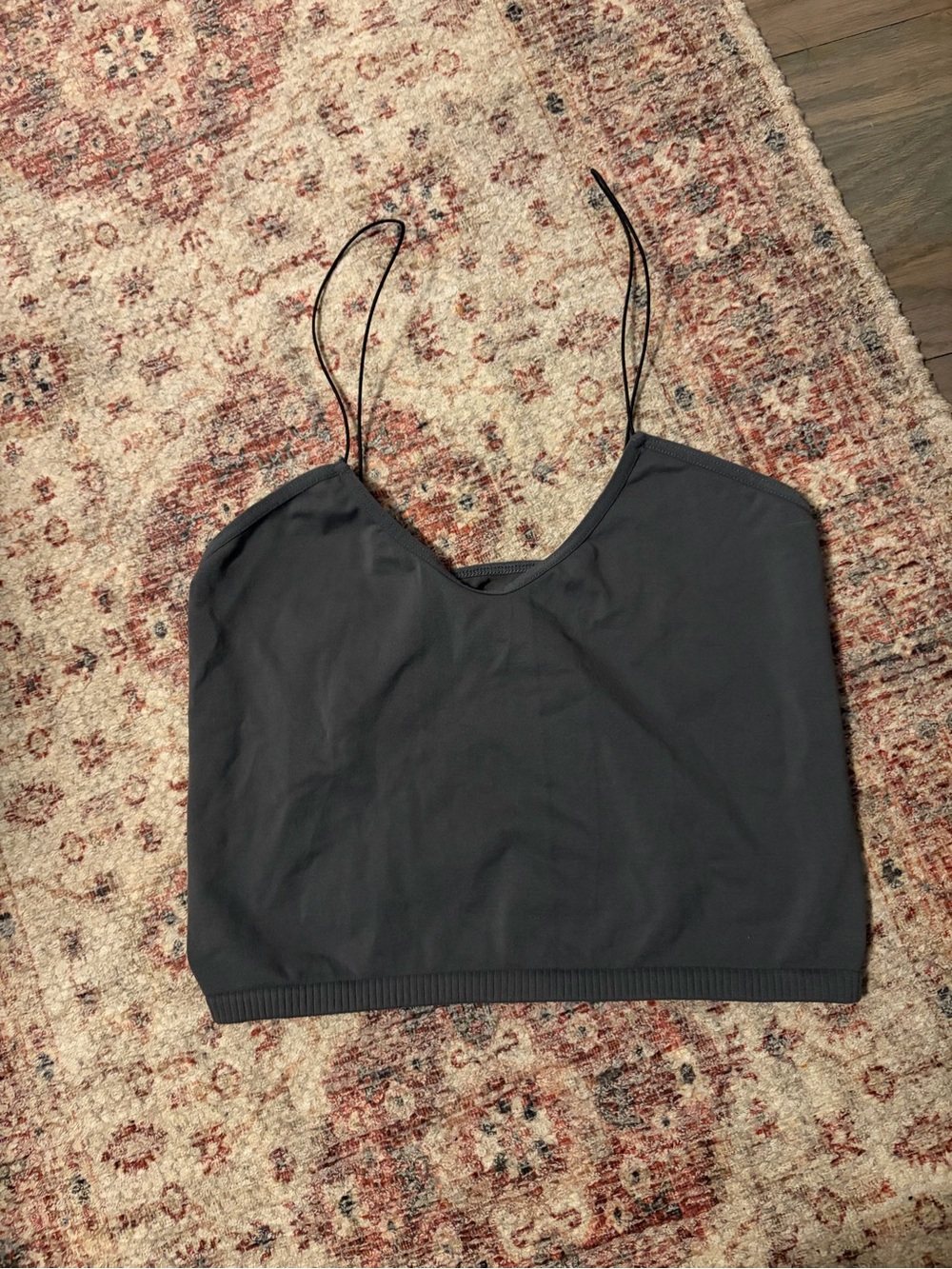 Free People  Charcoal Gray Spaghetti Strap Bando Top